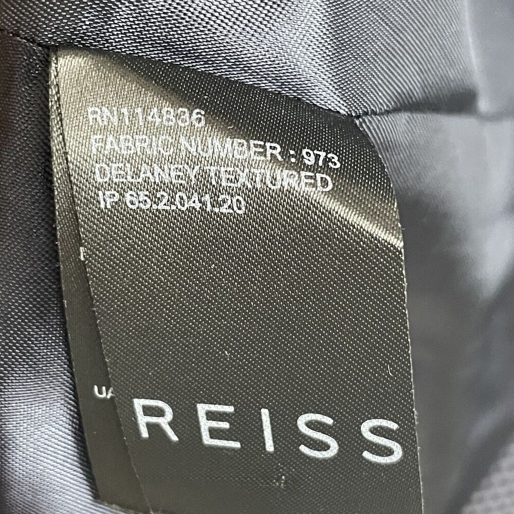 Reiss Blue Longline Blazer Coat Size M Minimalist Officewear Hook Closure - Picture 6 of 7